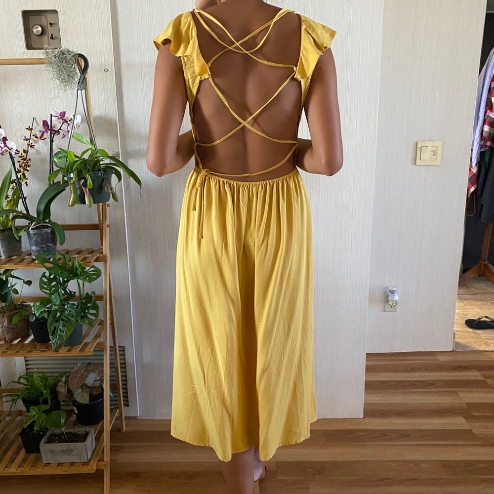 Yellow strappy back dress